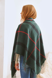 Women's Cozy Plaid Fringe Shawl Scarf