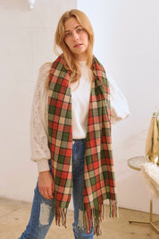 Unisex Casual Long Checkered Pattern Scarf