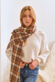 Unisex Casual Long Checkered Pattern Scarf