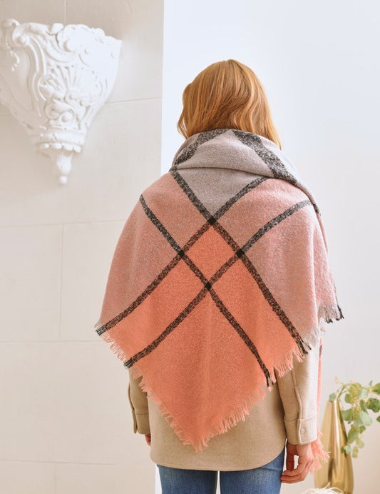 Women's Casual Plaid Winter Shawl Scarf