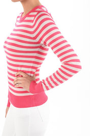 Women's Striped Long Sleeve Pullover Sweater