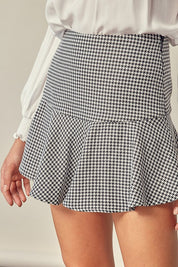 Women's Checkered A-Line Skort