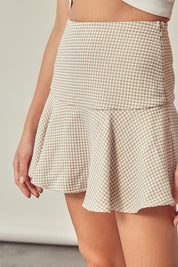 Women's Checkered A-Line Skort