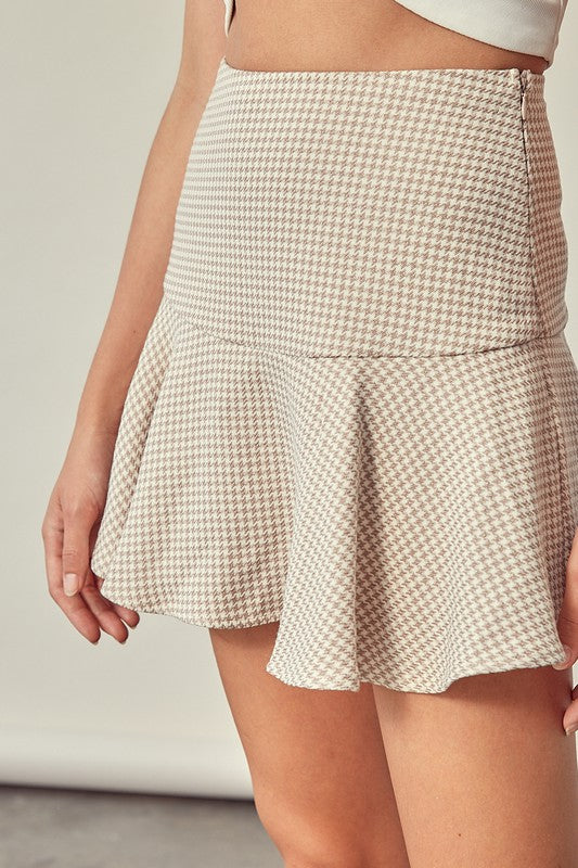 Women's Checkered A-Line Skort