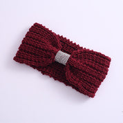 Women's Casual Rhinestone Bow Knitted Headband