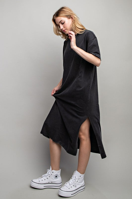 Women's Casual Loose Fit Cotton Midi Dress