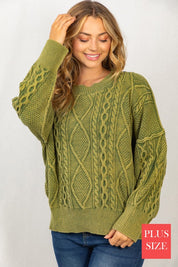 Plus Size Oversized Cable Knit Sweater for Women