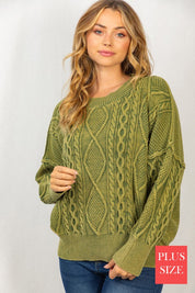 Plus Size Oversized Cable Knit Sweater for Women