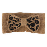 Women's Cozy Knit Leopard Bow Headband