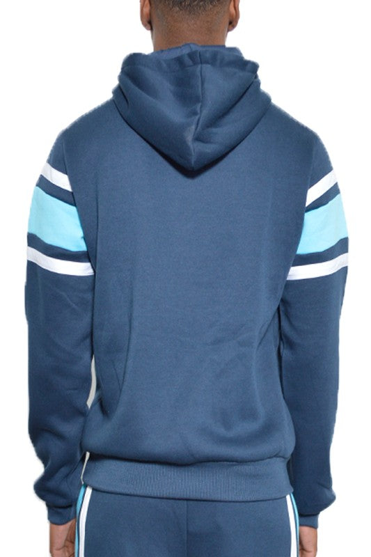 Men's Regular Fit Three Stripe Pullover Hoodie