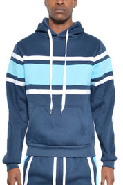 Men's Regular Fit Three Stripe Pullover Hoodie