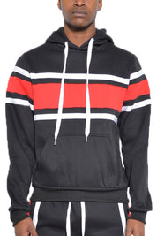 Men's Regular Fit Three Stripe Pullover Hoodie