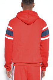 Men's Regular Fit Three Stripe Pullover Hoodie