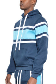 Men's Regular Fit Three Stripe Pullover Hoodie