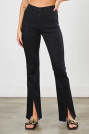 Women's High-Rise Front Slit Slim Bootcut Jeans