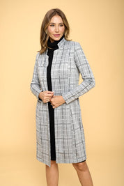 Women's Casual Plaid Open Coat