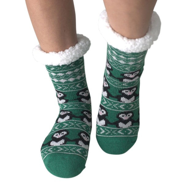 Women's Sherpa Lined Non-Skid Slipper Socks