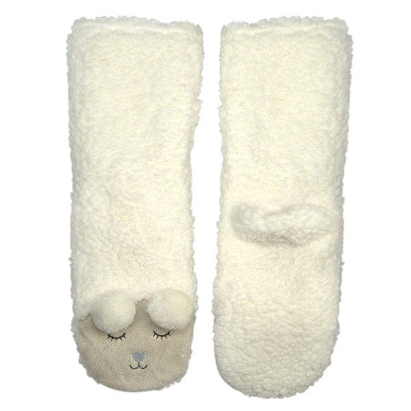 Women's Cozy Sherpa Slipper Socks with Grippers