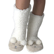 Women's Cozy Sherpa Slipper Socks with Grippers