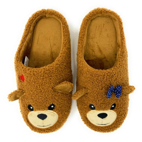 Women's Cozy Furry Slip-On Animal House Slippers