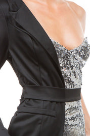 Women's One-Shoulder Sequin Party Dress