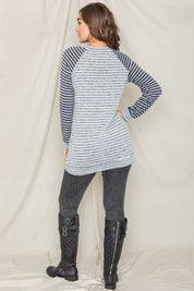 Women's Stripe Two Tone Tunic Top