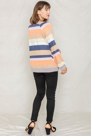 Women's Multi Color Stripe Open Cardigan