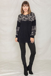 Women's Color Block Bandana Print Tunic