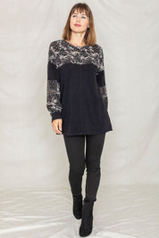 Women's Color Block Bandana Print Tunic