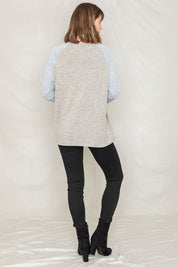 Women's Two Tone Solid Raglan Tunic