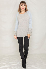 Women's Two Tone Solid Raglan Tunic