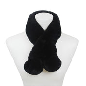 Unisex Casual Faux Fur Pom Pom Winter Scarf