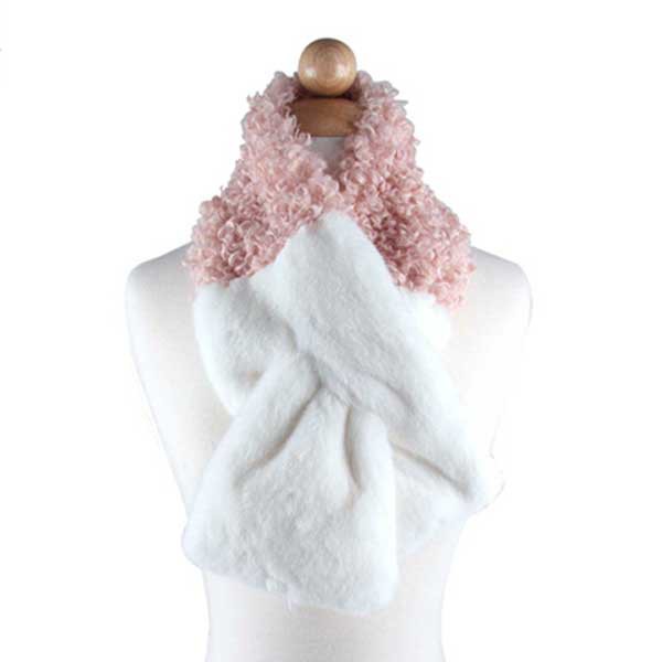 Women's Chic Two-Tone Faux Fur Scarf