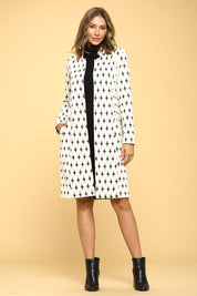 Women's Casual Knit Jacquard Open Coat