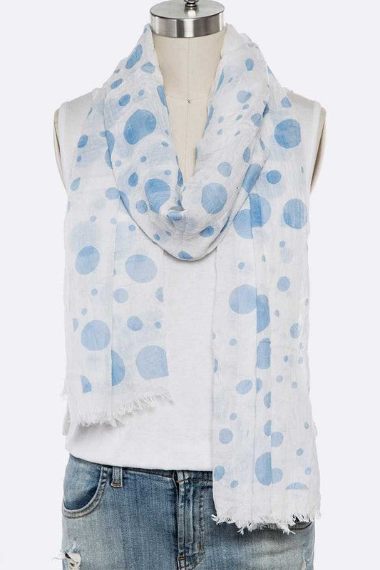 Women's Large Oblong Polka Dot Cotton Blend Scarf