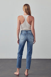 Women's High Rise Medium Wash Girlfriend Jeans