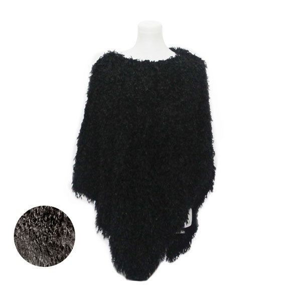 Women's Casual Oversized Faux Fur Poncho