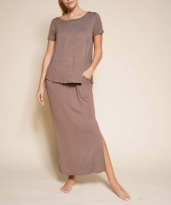 Women's Eco-Friendly Bamboo Long Skirt with Pockets