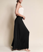 Women's Flared Bamboo Maxi Skirt with Pockets