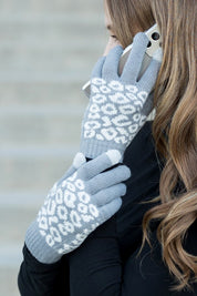 Women's Leopard Print Stretch Touch Gloves