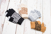 Women's Leopard Print Stretch Touch Gloves