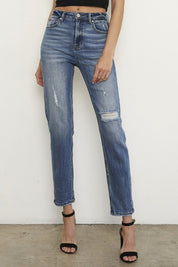 Women's High Rise Slim Fit Girlfriend Jeans