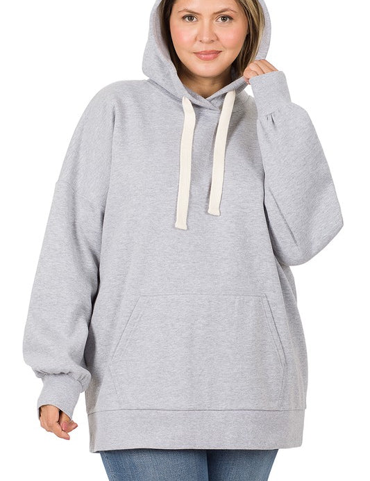 Plus Size Oversized Longline Hoodie Sweatshirt