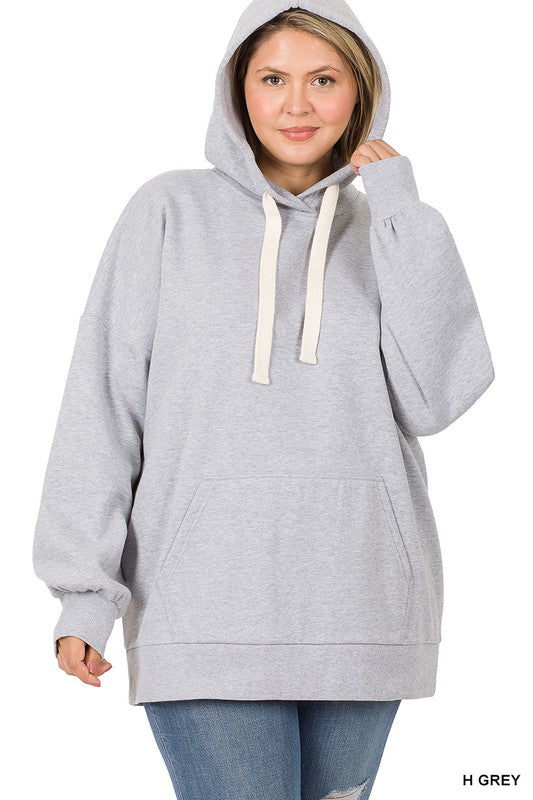 Plus Size Oversized Longline Hoodie Sweatshirt