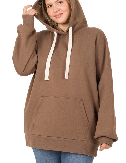 Plus Size Oversized Longline Hoodie Sweatshirt