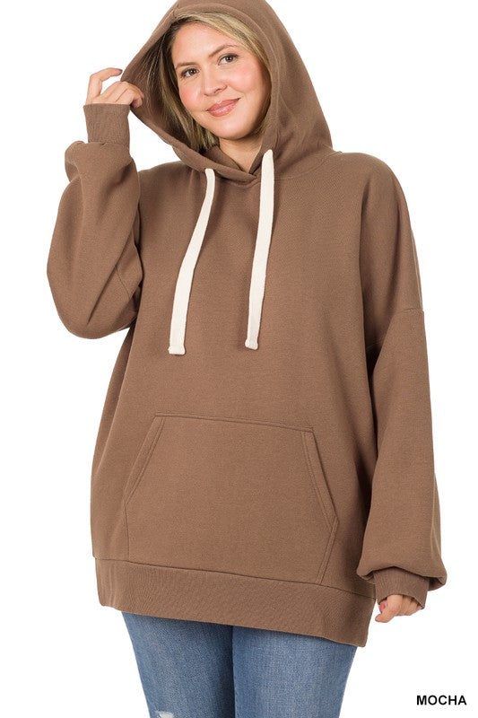 Plus Size Oversized Longline Hoodie Sweatshirt