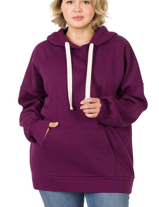 Plus Size Oversized Longline Hoodie Sweatshirt