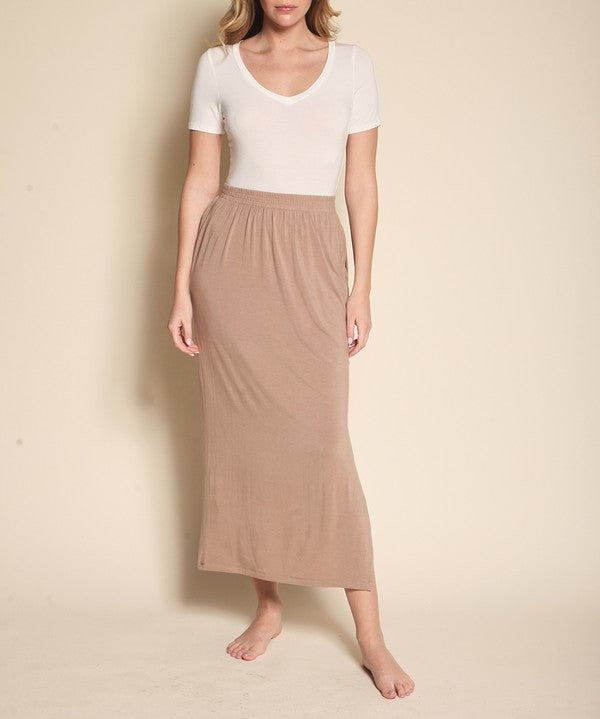 Women's Eco-Friendly Bamboo Long Skirt with Pockets