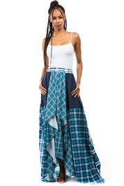 Women's Multi-Layered Maxi Skirt with Elastic Waist