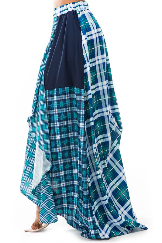 Women's Multi-Layered Maxi Skirt with Elastic Waist